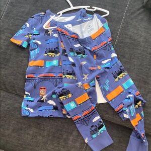 Kids Train Print Pajamas - Blue
